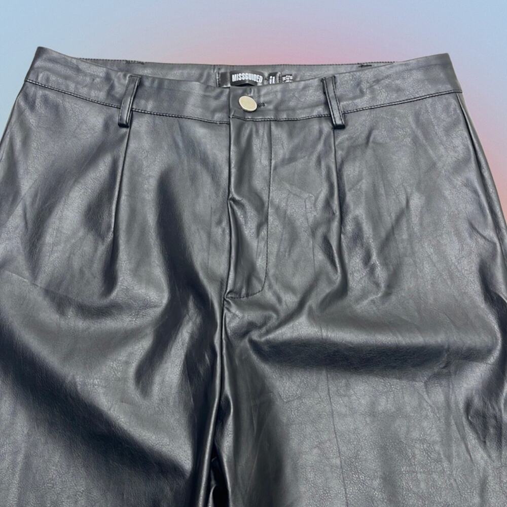 MISGUIDED Women’s 10 Black Faux Leather High Rise Pant